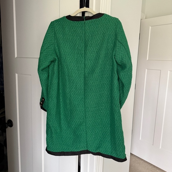NWT Pomander Place coco tweed Green Black Buttoned Dress Tie Long sleeve - Picture 6 of 6
